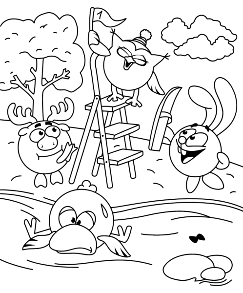 Смешарики раскраска Лосяш