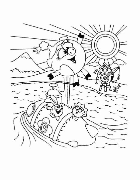 Домики смешариков раскраска для детей