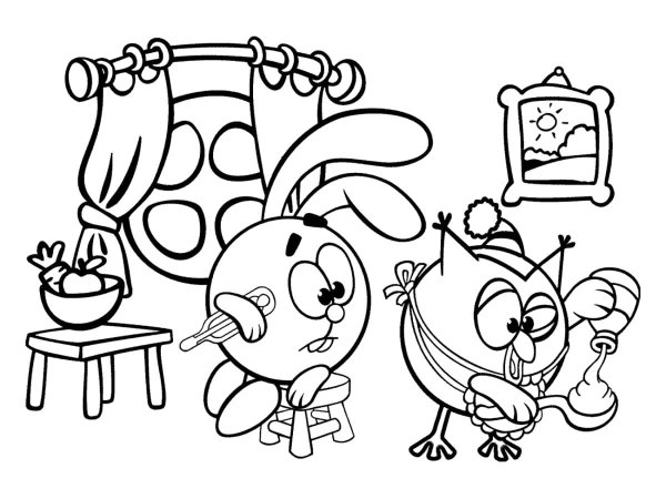 Совунья из смешариков раскраска