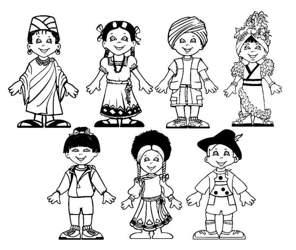 Раскраска народы мира