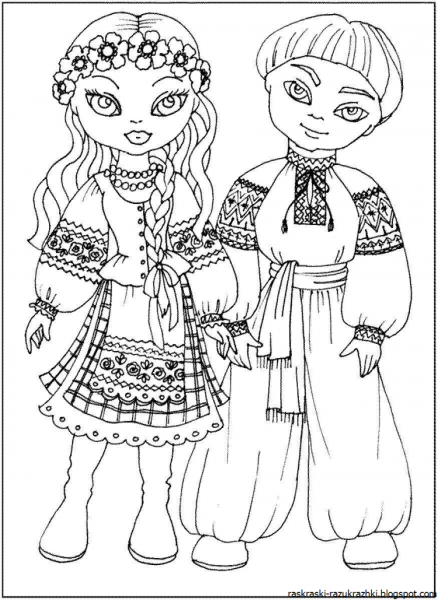 Чуваши национальный костюм раскраска