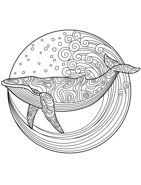 Раскраска. Кит