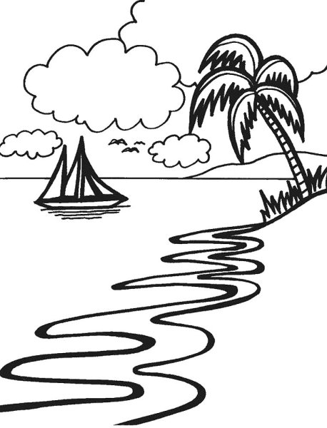 В море. Раскраска