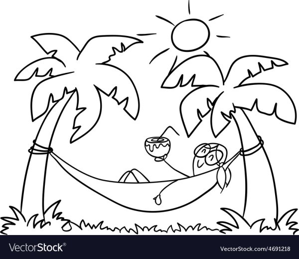 Раскраска отпуск на море