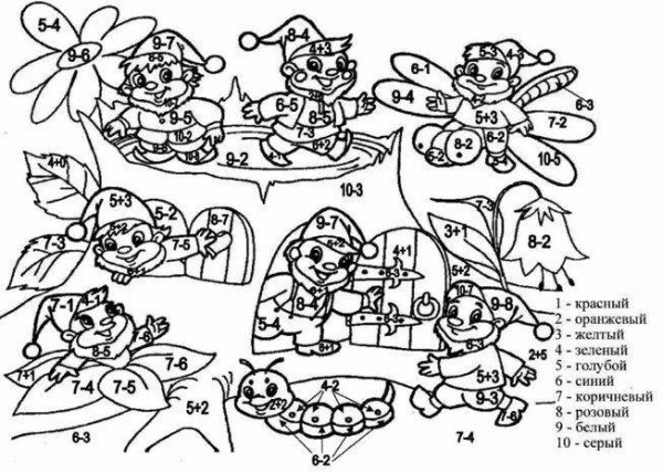 Математические задания в пределах 10