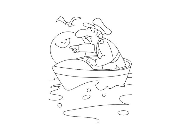 Раскраска море лодка