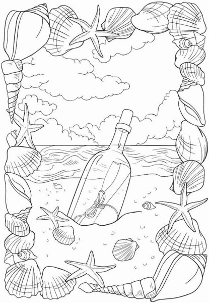 В море. Раскраска