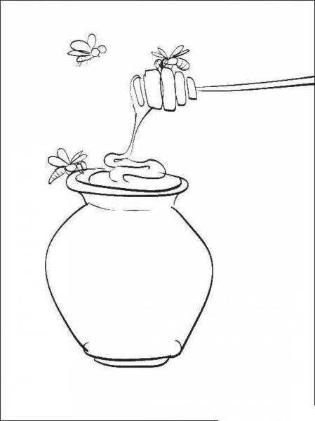 Мед раскраска