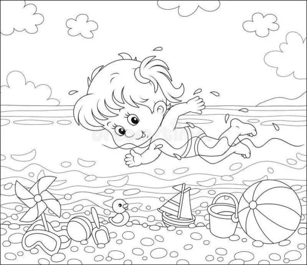 Плавать раскраска для детей