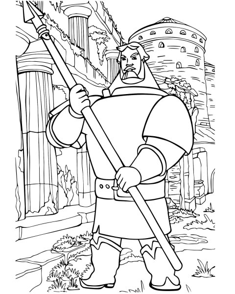 Илья Муромец раскраска для детей