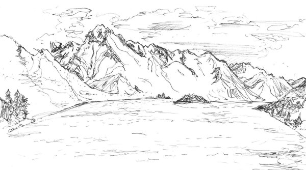 Горы набросок