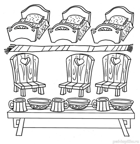 Раскраска мебель для детей 3-4 лет