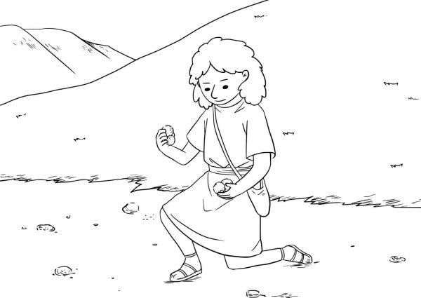 Девочка с камням раскраска