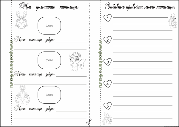 Раскраски в личный дневник для девочек