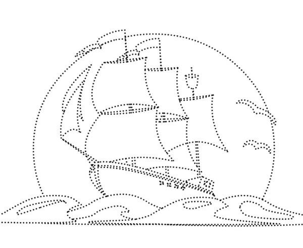 Обведи по контуру корабль