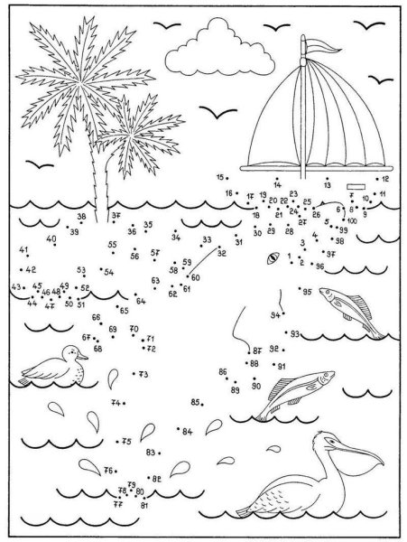 Соединить по точкам до 100
