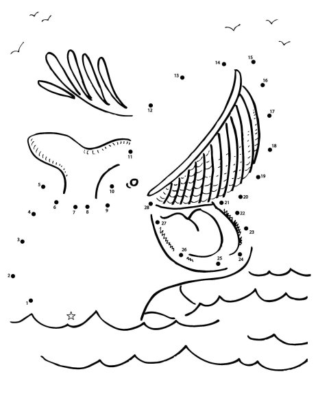 Рисование по точкам морские обитатели