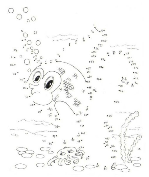 Рисование по цифрам морские обитатели