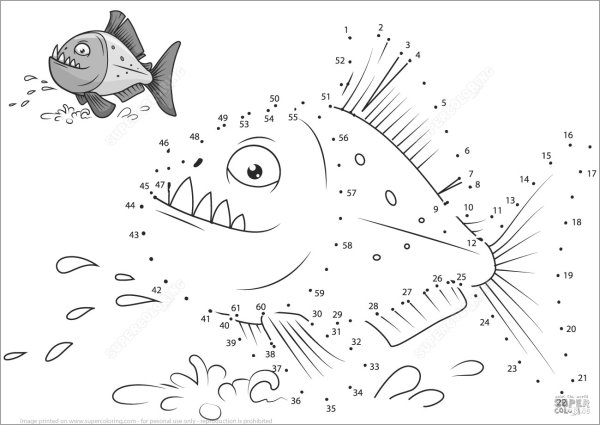 Рисование по точкам морские обитатели