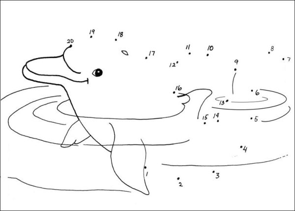 Рисование по точкам морские обитатели