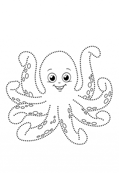 Осьминог раскраска для детей