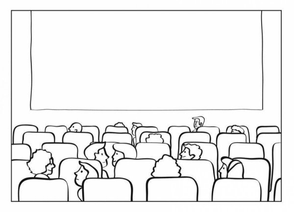 Кинотеатр раскраска для детей
