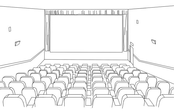 Раскраска кинотеатр
