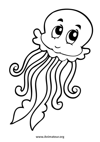 Медуза раскраска для детей