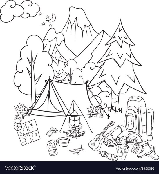 Туризм горы раскраска для детей