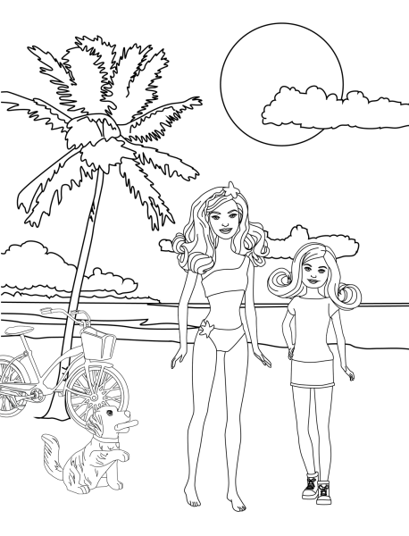 Барби Кен и Челси раскраска