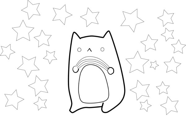 Раскраска котик в космосе