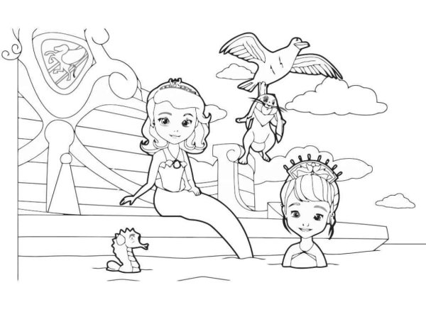 Раскраска Сафия прпикрасная руцсалка и Эмбер