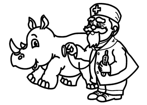 Чуковский доктор Айболит раскраска