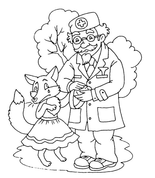 Разукрашка Чуковского Айболит