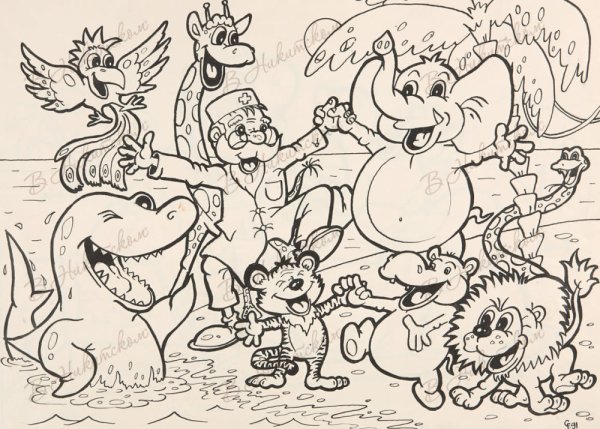 Доктор Айболит раскраска