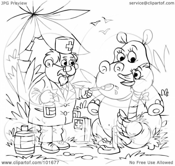 Раскраска Айболит