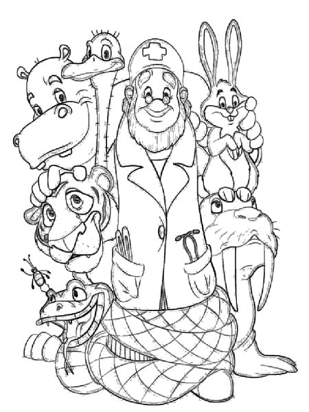 Чуковский доктор Айболит раскраска