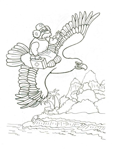 Доктор Айболит раскраска из сказки