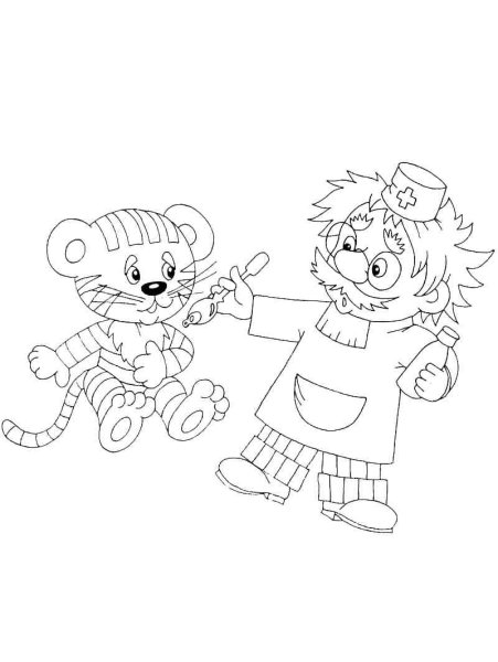 Чуковский доктор Айболит раскраска