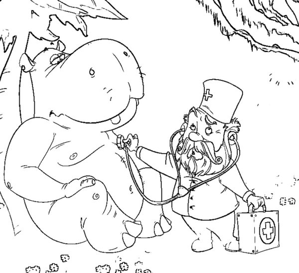 Раскраска Айболит