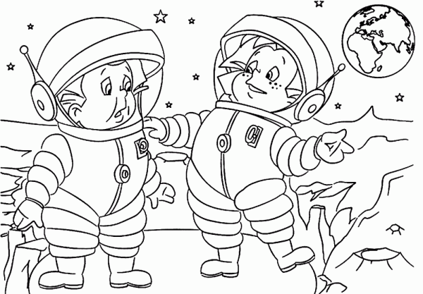 Незнайка на Луне раскраска для детей