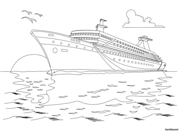 Корабли. Раскраска