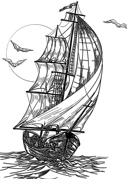 Фрегат раскраска