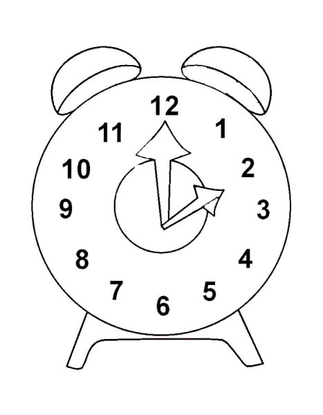 Часы раскраска для детей