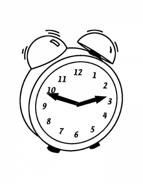 Часы раскраска для детей