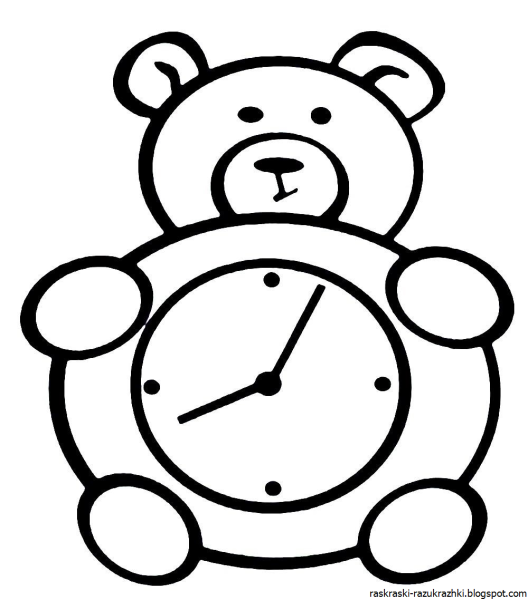 Часы раскраска для детей