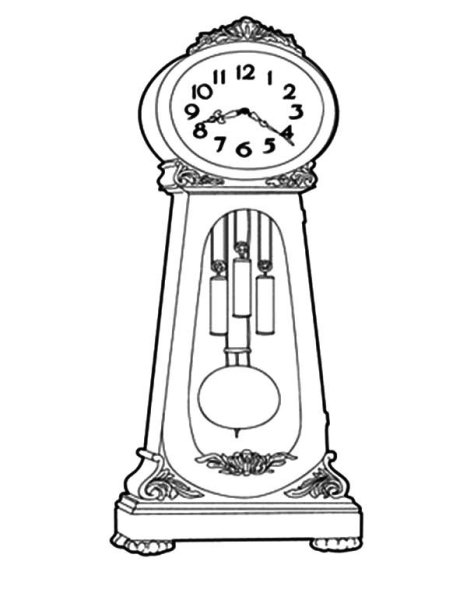Напольные часы раскраска