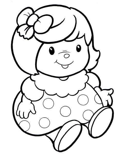 Кукла раскраска для малышей