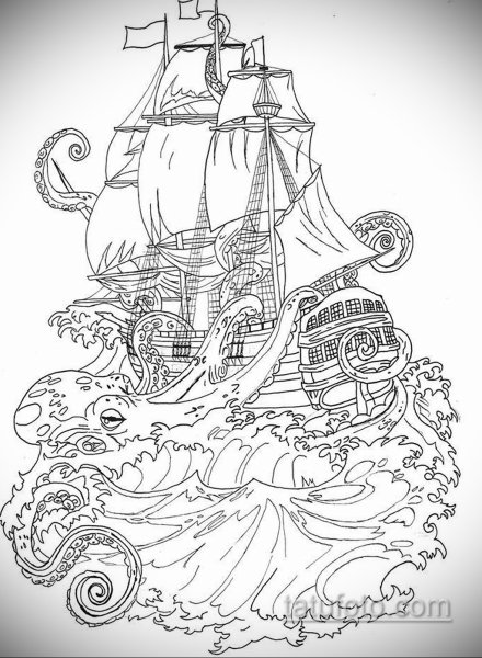Корабль раскраска для взрослых