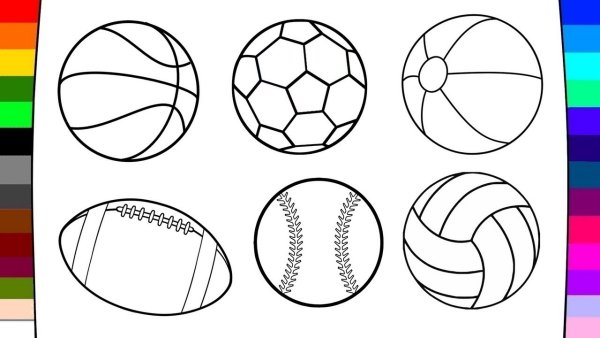 Мяч раскраска для детей